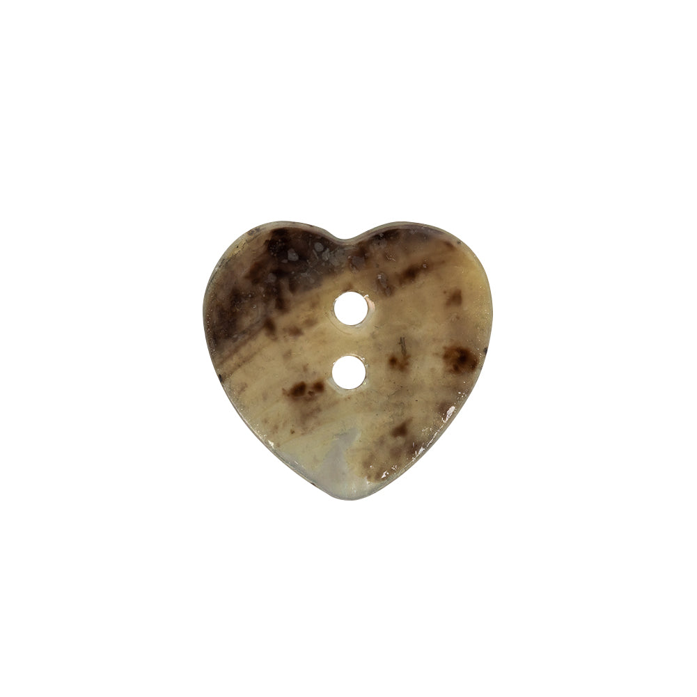 Italian Silver Heart-Shaped Shell Button - 32L/20mm Detail Italian Silver Heart-Shaped Shell Button - 32L/20mm Detail