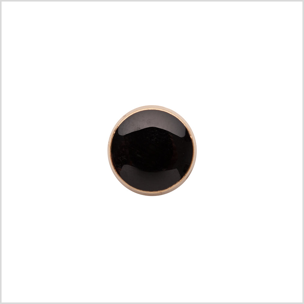Italian Black/Gold Shank Back Button - 17L/10.5mm Italian Black/Gold Shank Back Button - 17L/10.5mm