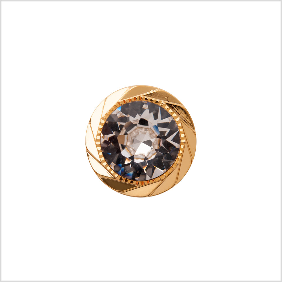 Italian Gold Plastic/Rhinestone Shank Back Button - 22L/14mm Italian Gold Plastic/Rhinestone Shank Back Button - 22L/14mm