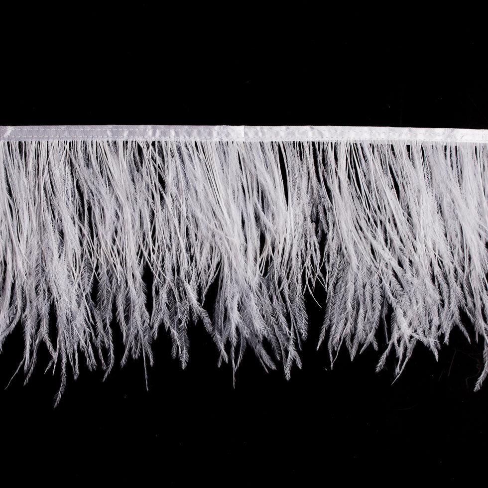6 Double Ply White Ostrich Fringe 6 Double Ply White Ostrich Fringe