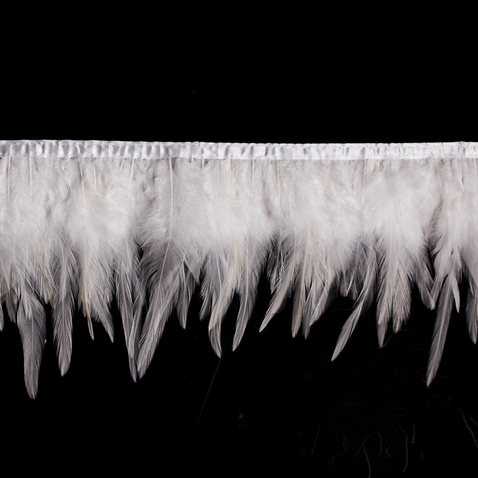 6 White Cock Feather Fringe 6 White Cock Feather Fringe