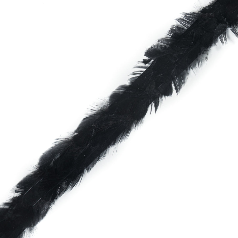Black Hen Feather Trimming - 1 Black Hen Feather Trimming - 1