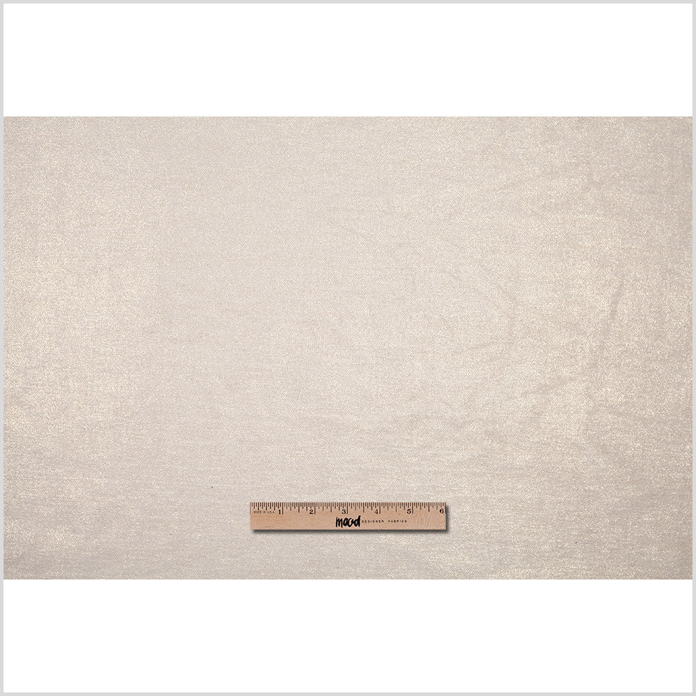 Short Pile Ivory Metallic Polyester Blended Velvet - Full Short Pile Ivory Metallic Polyester Blended Velvet - Full