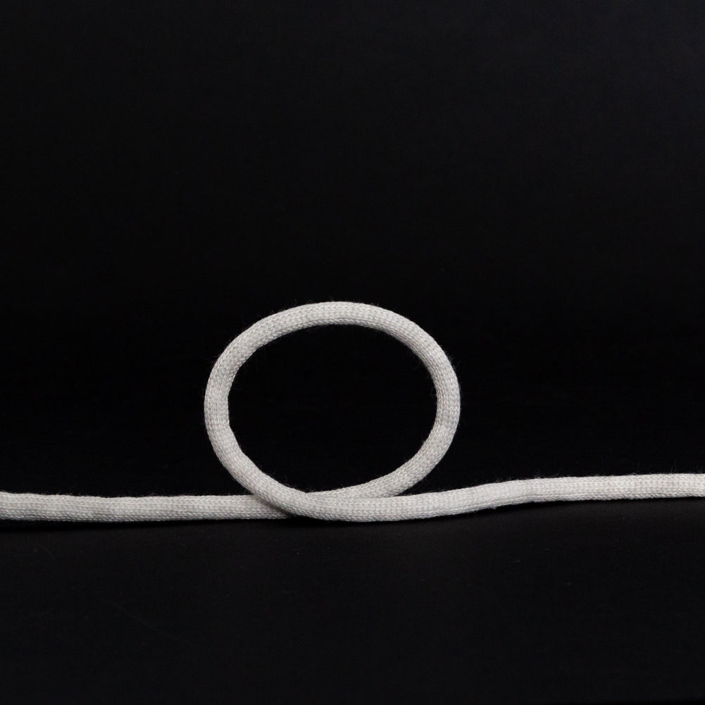 Italian Light Gray Wool Drawstring Trimming - 0.25" Italian Light Gray Wool Drawstring Trimming - 0.25"