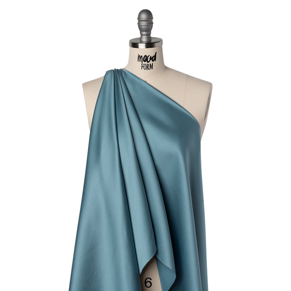 Polyester Satin - Bluestone - Reverie Collection Drape Polyester Satin - Bluestone - Reverie Collection Drape