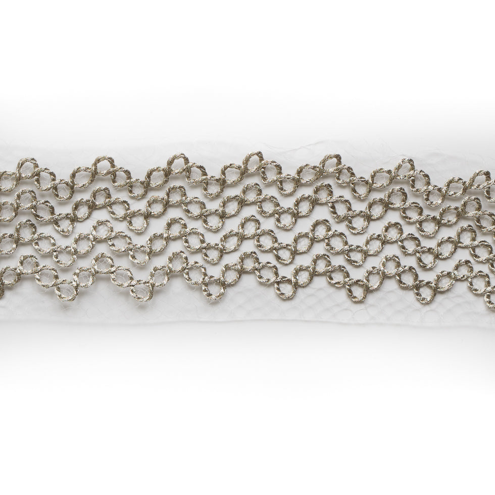 Metallic Silver Lace Trim - 3 Metallic Silver Lace Trim - 3