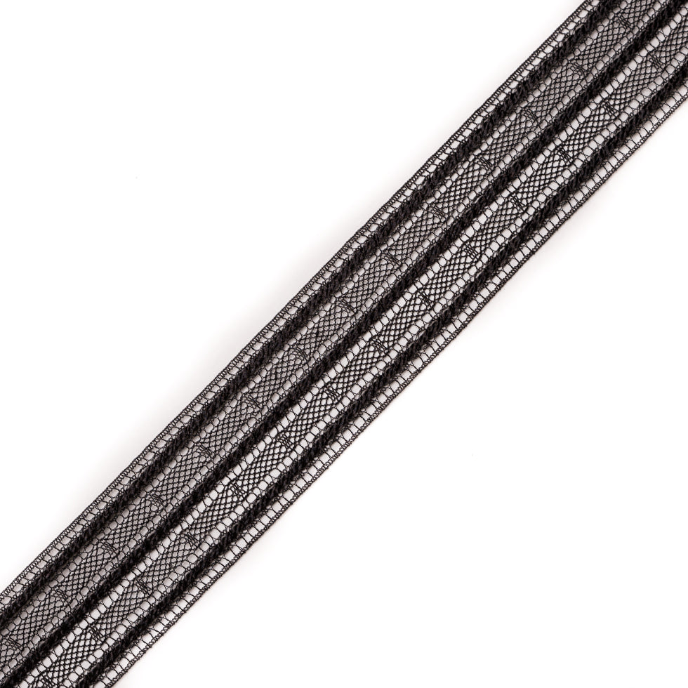European Metallic Black Lace Trim - 2.5 European Metallic Black Lace Trim - 2.5