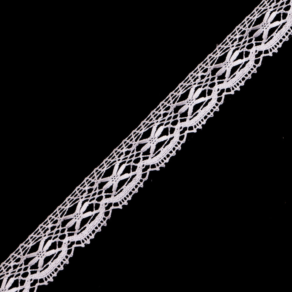 White Crochet Trim with Scalloped Edges - 0.75" White Crochet Trim with Scalloped Edges - 0.75"