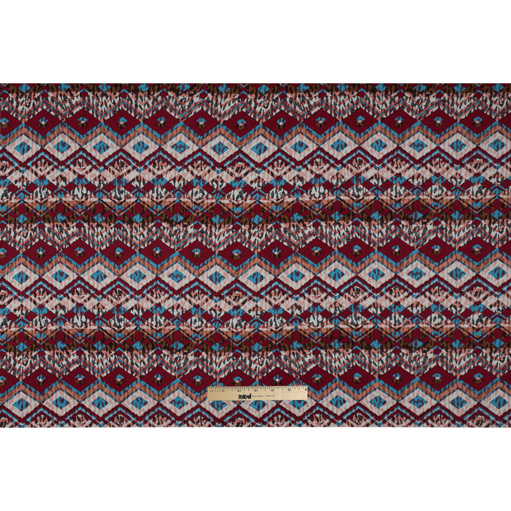 Red/Blue/Peach Tribal Printed Cotton Voile - Full Red/Blue/Peach Tribal Printed Cotton Voile - Full