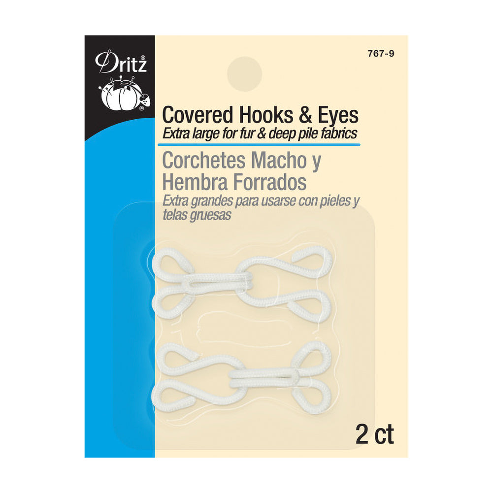 Dritz Covered Hooks & Eyes - White Extra Large - 2 Sets Dritz Covered Hooks & Eyes - White Extra Large - 2 Sets