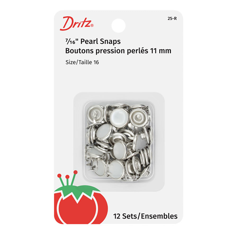 Dritz Pearl Snap Fasteners - White - 7/16", 12 Sets Dritz Pearl Snap Fasteners - White - 7/16", 12 Sets