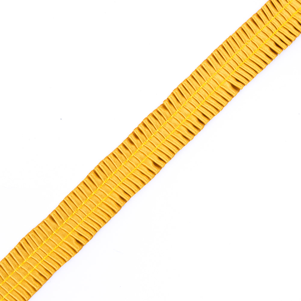 Italian Mustard Deep Knife Pleated Trimming - 1" Italian Mustard Deep Knife Pleated Trimming - 1"