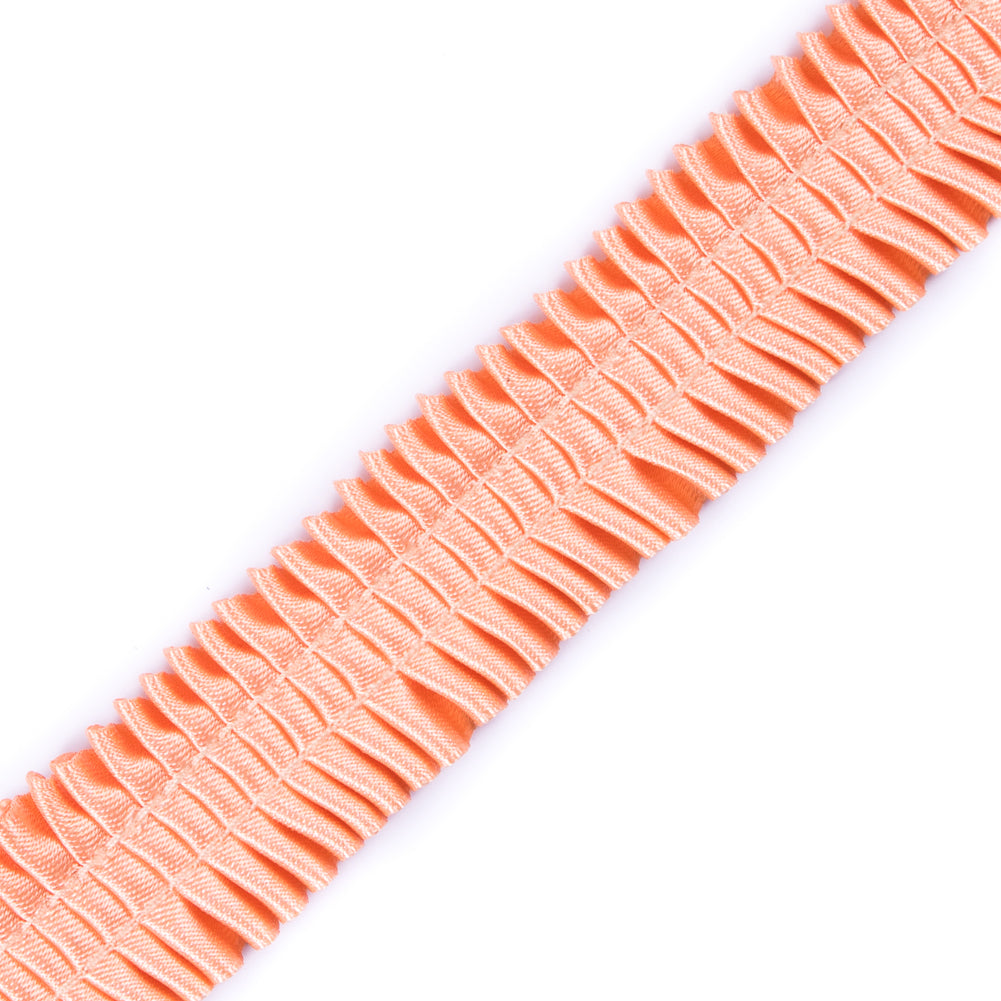 Italian Peach Deep Knife Pleated Trimming - 1 - Detail Italian Peach Deep Knife Pleated Trimming - 1 - Detail
