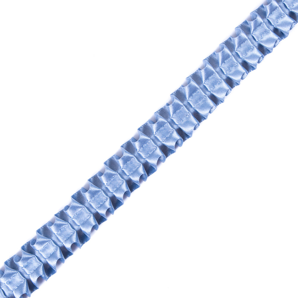 Italian Colonial Blue Box Pleated Trimming - 1" Italian Colonial Blue Box Pleated Trimming - 1"