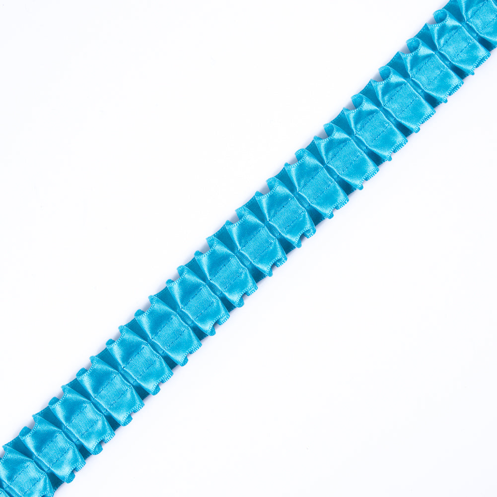 Italian Aqua Box Pleated Trimming - 1 Italian Aqua Box Pleated Trimming - 1