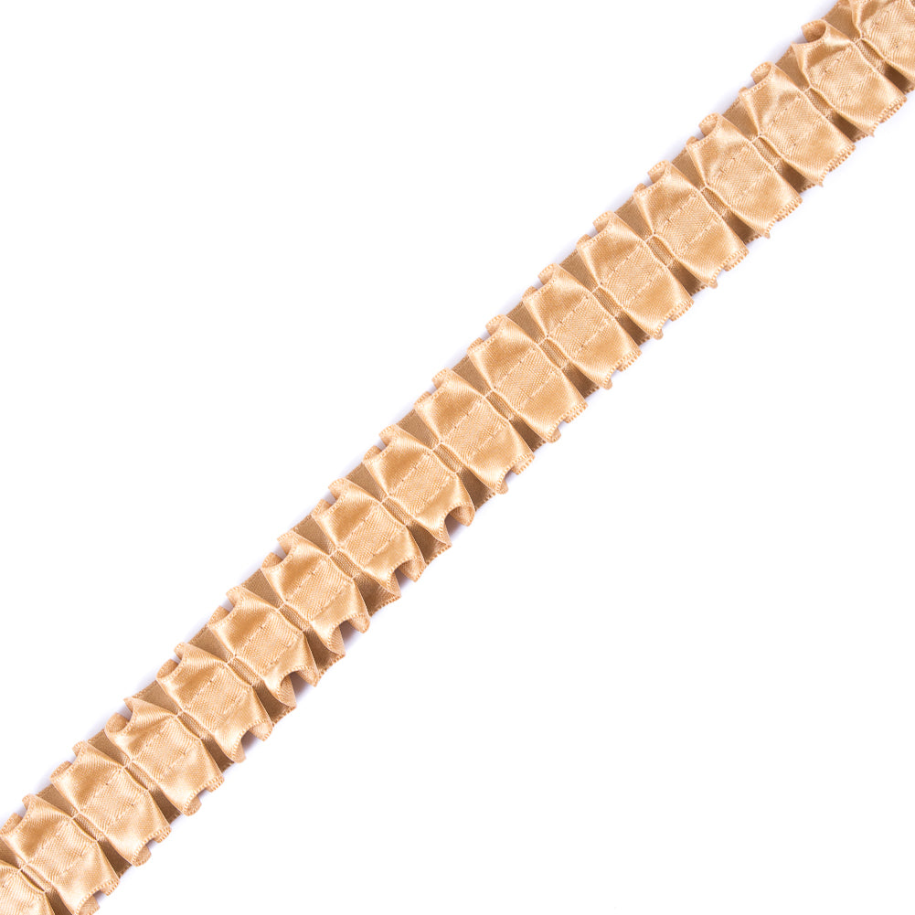 Italian Light Gold Box Pleated Trimming - 1" Italian Light Gold Box Pleated Trimming - 1"
