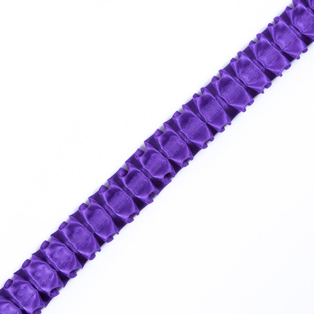 Italian Purple Box Pleated Trimming - 1 Italian Purple Box Pleated Trimming - 1