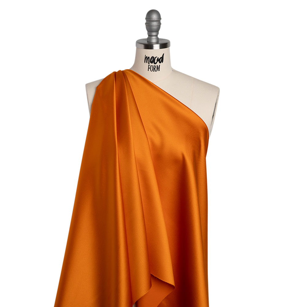 Polyester Satin - Ultra Pumpkin - Reverie Collection - Drape Polyester Satin - Ultra Pumpkin - Reverie Collection - Drape