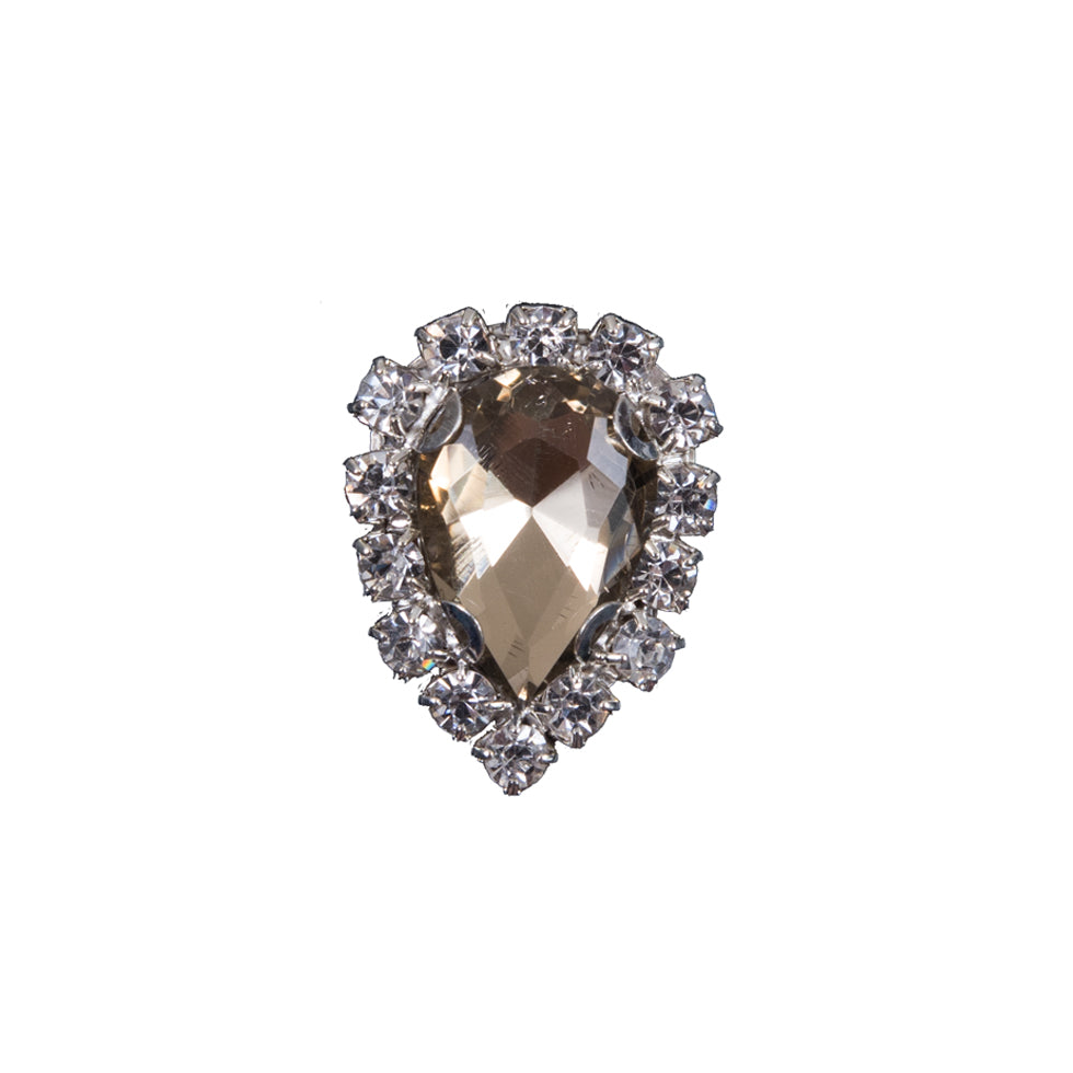 Italian Champagne Teardrop Rhinestone - 36L/23mm Button Italian Champagne Teardrop Rhinestone - 36L/23mm Button