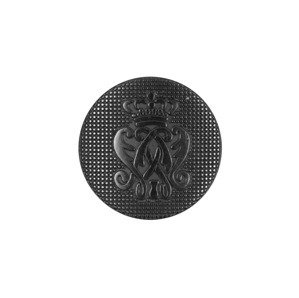 Black Italian Crest Zamac Button - 32L/20mm Black Italian Crest Zamac Button - 32L/20mm
