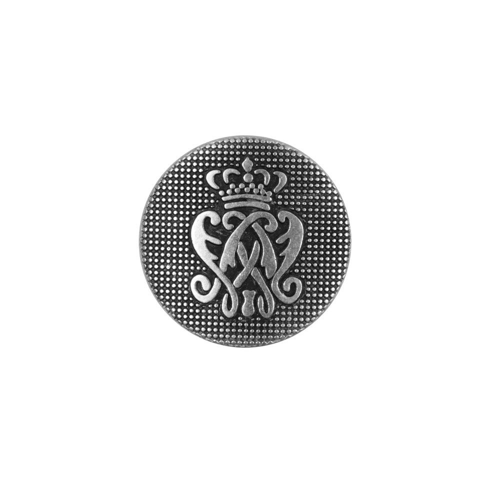 Italian Silver Crest Zamac Button - 24L/15mm Italian Silver Crest Zamac Button - 24L/15mm