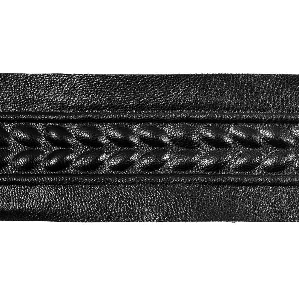 Italian Black Embossed Faux Leather - 1.75 - Detail Italian Black Embossed Faux Leather - 1.75 - Detail