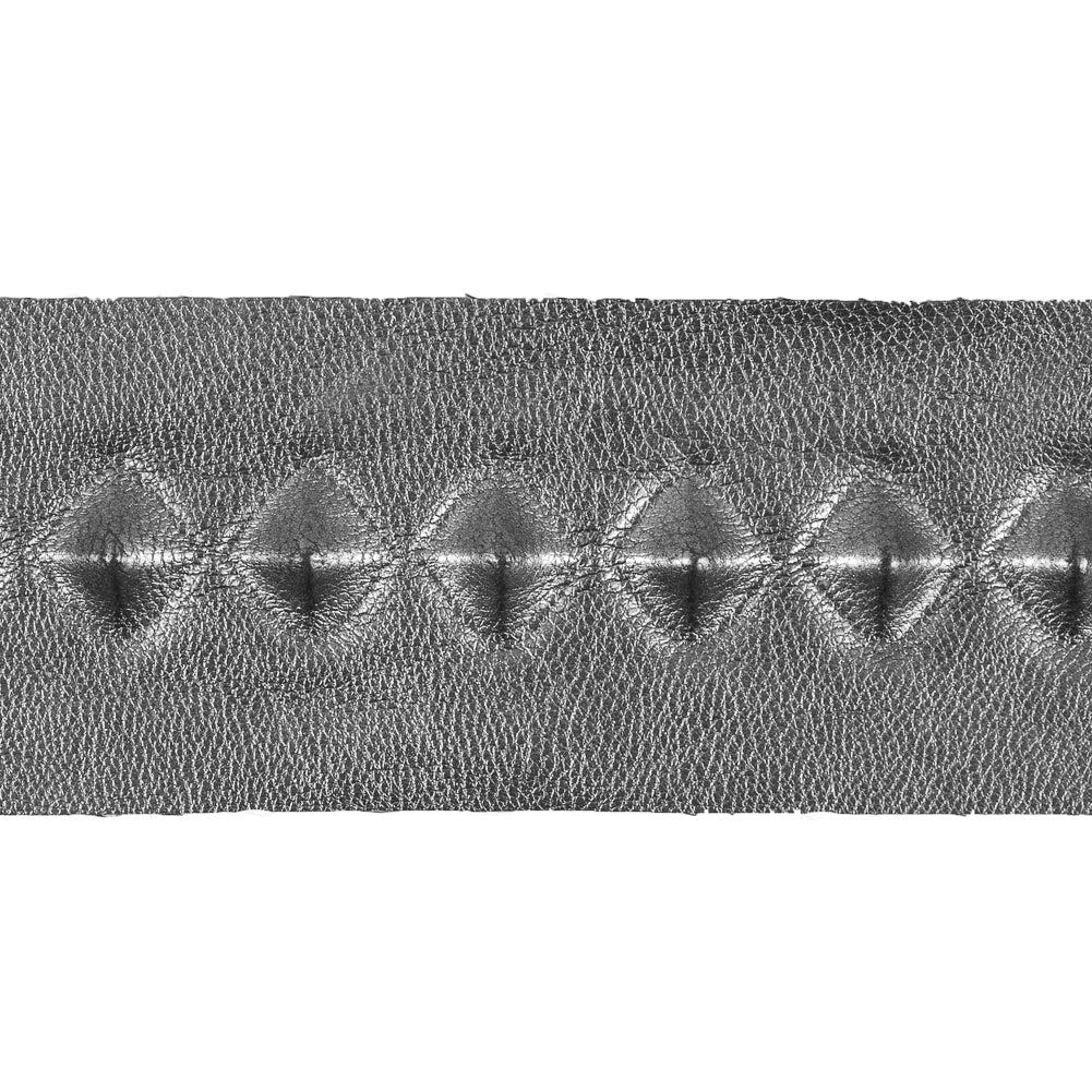 Italian Silver Stud Embossed Faux Leather - 1.75" Detail Italian Silver Stud Embossed Faux Leather - 1.75" Detail