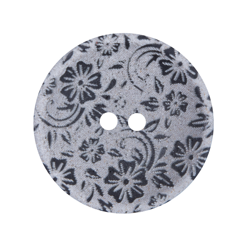 Italian Metallic Silver Lasered Button - 44L/28MM Italian Metallic Silver Lasered Button - 44L/28MM