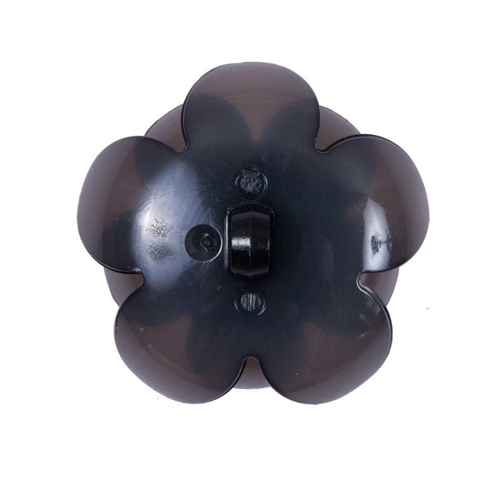 Italian Black Floral Shank-Back Button - 48L/25mm - Detail Italian Black Floral Shank-Back Button - 48L/25mm - Detail