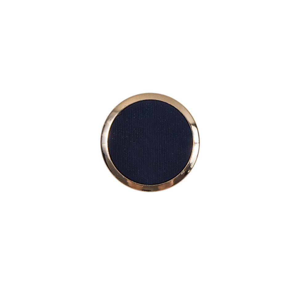 Italian Navy and Gold Plastic Shank-Back Button - 20L/12.5mm Italian Navy and Gold Plastic Shank-Back Button - 20L/12.5mm