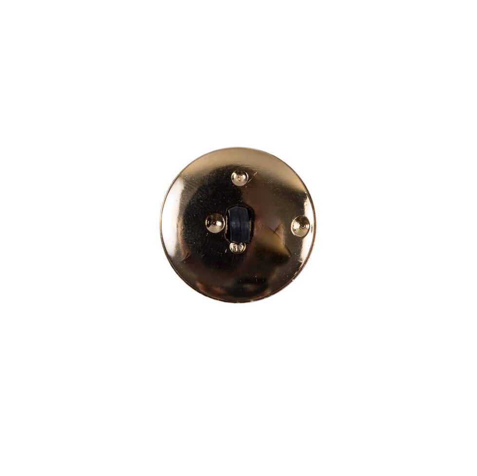 Italian Black and Gold Plastic Shank-Back Button - 20L/13mm - Detail Italian Black and Gold Plastic Shank-Back Button - 20L/13mm - Detail