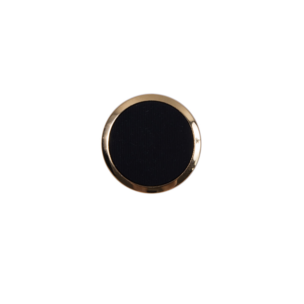 Italian Black and Gold Plastic Shank-Back Button - 20L/13mm Italian Black and Gold Plastic Shank-Back Button - 20L/13mm