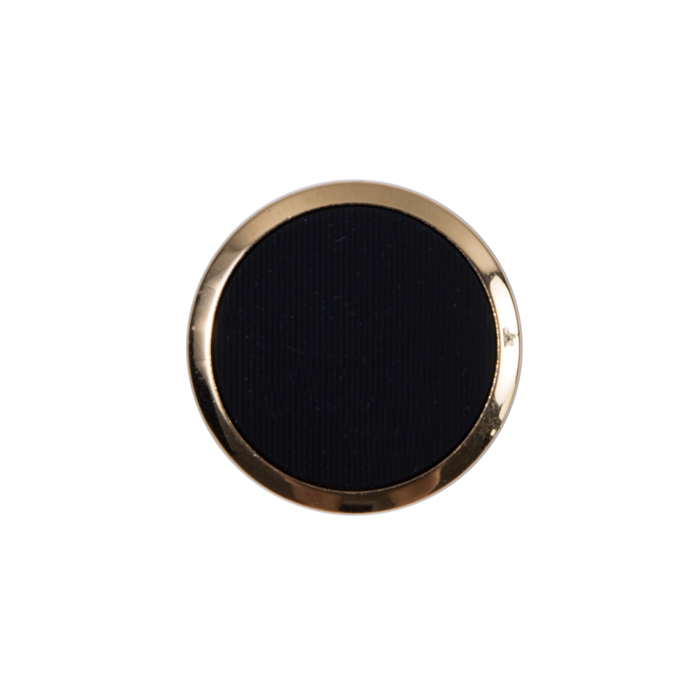 Italian Black and Gold Plastic Shank-Back Button - 30L/19mm Italian Black and Gold Plastic Shank-Back Button - 30L/19mm