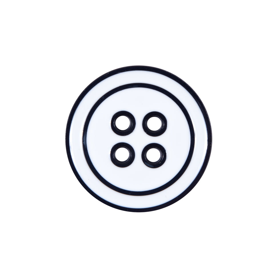 Italian Navy and White Plastic Button - 36L/23mm Italian Navy and White Plastic Button - 36L/23mm