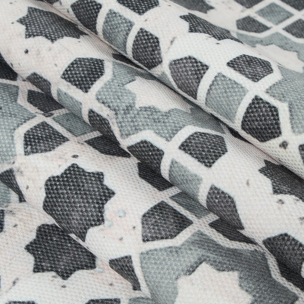 Stone Geometric Floral Outdoor Canvas - Folded Stone Geometric Floral Outdoor Canvas - Folded