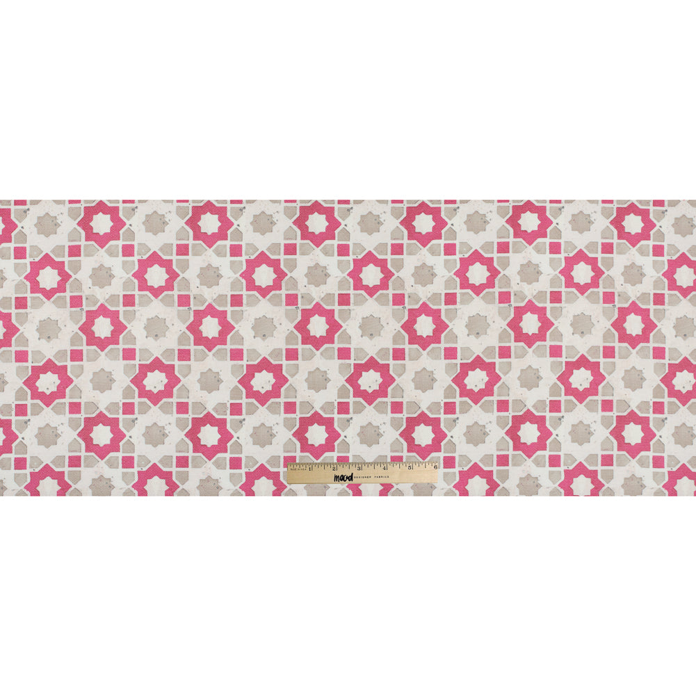 Pink/Beige Geometric Floral Outdoor Canvas Full Pink/Beige Geometric Floral Outdoor Canvas Full