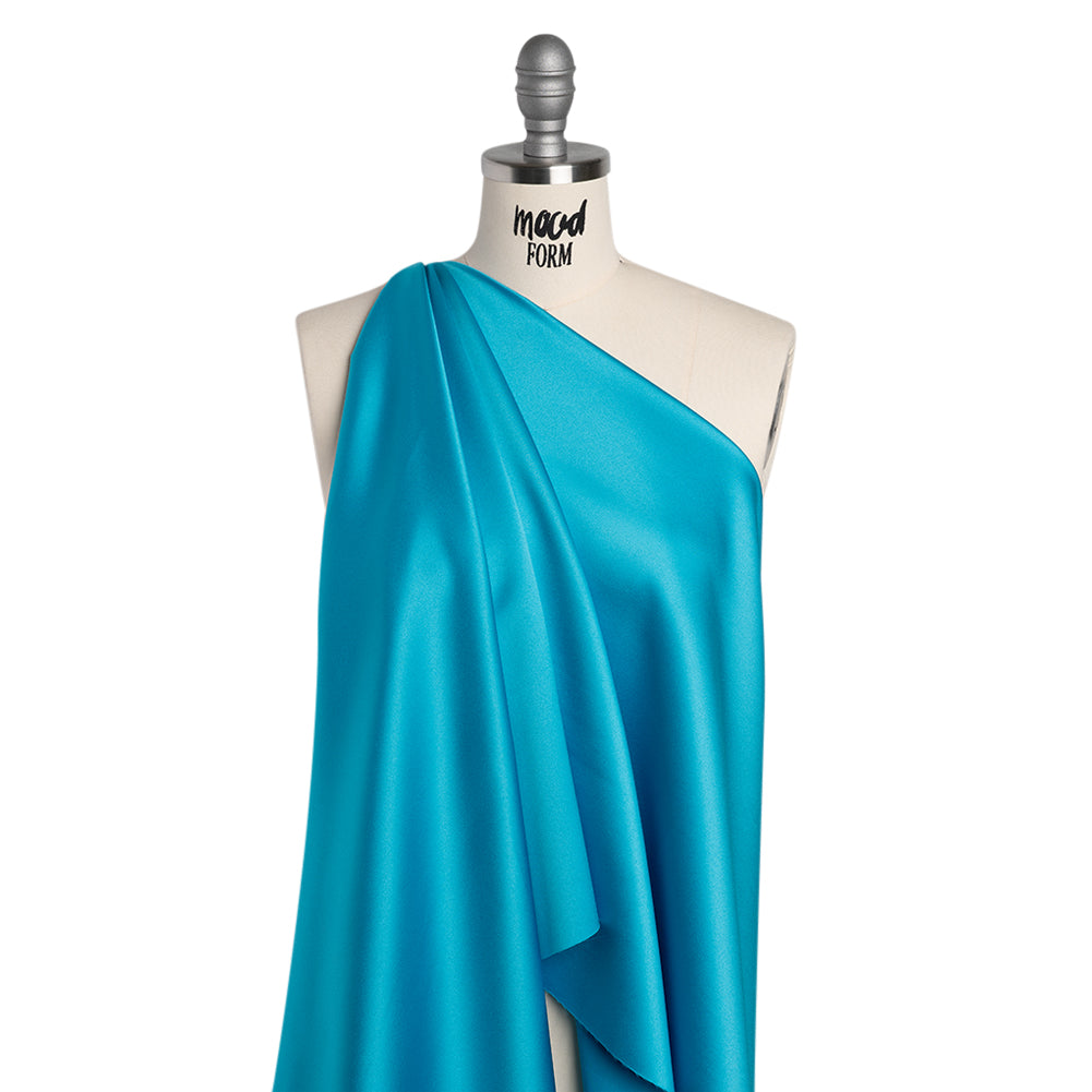 Polyester Satin - Baja Turquoise - Reverie Collection - Drape Polyester Satin - Baja Turquoise - Reverie Collection - Drape
