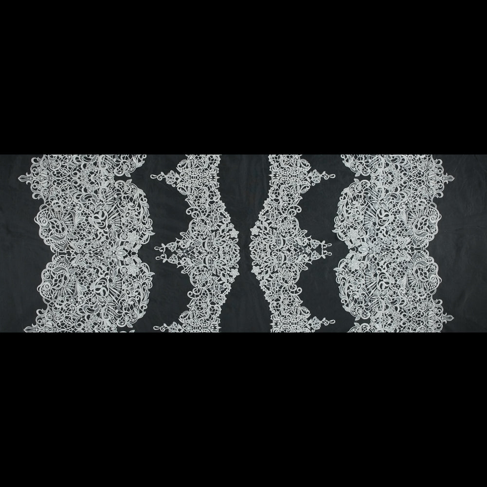 Off-White Floral Embroidered Lace - Full Off-White Floral Embroidered Lace - Full
