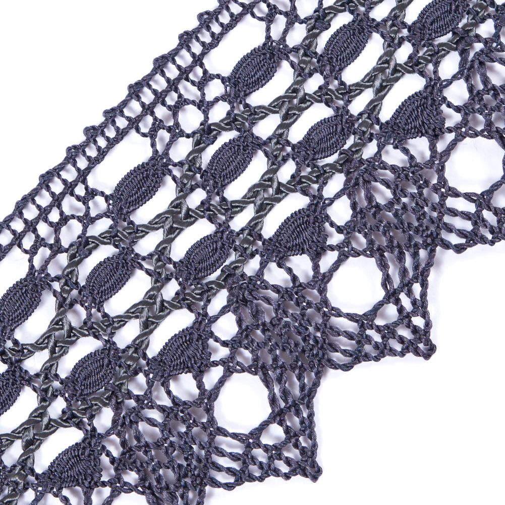 Gray Crochet Lace Trimming - 2.75 - Detail Gray Crochet Lace Trimming - 2.75 - Detail