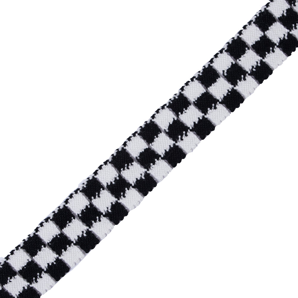 Black and White 3 Row Checkered Crochet Trim - 1 Black and White 3 Row Checkered Crochet Trim - 1