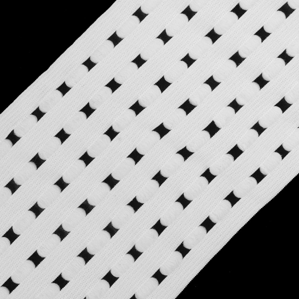 White Wide Elastic Trim - 3.75 - Detail White Wide Elastic Trim - 3.75 - Detail