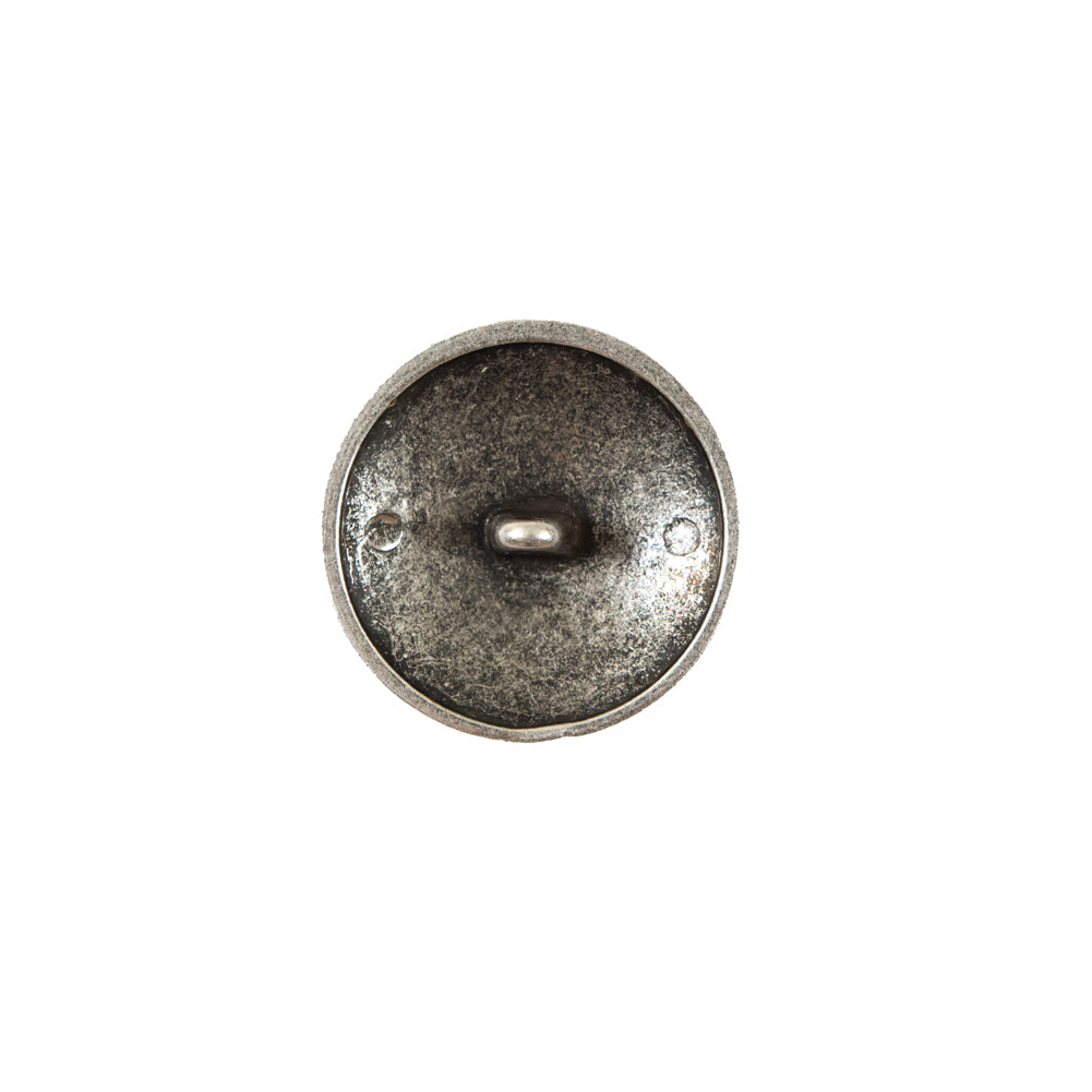 Italian Silver Button with Double-Headed Eagle Emblem - 24L/15mm - Detail Italian Silver Button with Double-Headed Eagle Emblem - 24L/15mm - Detail