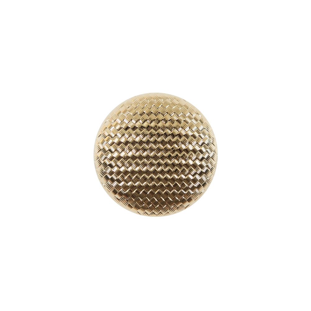 Italian Gold Basketwoven Plastic Button - 24L/15mm Italian Gold Basketwoven Plastic Button - 24L/15mm