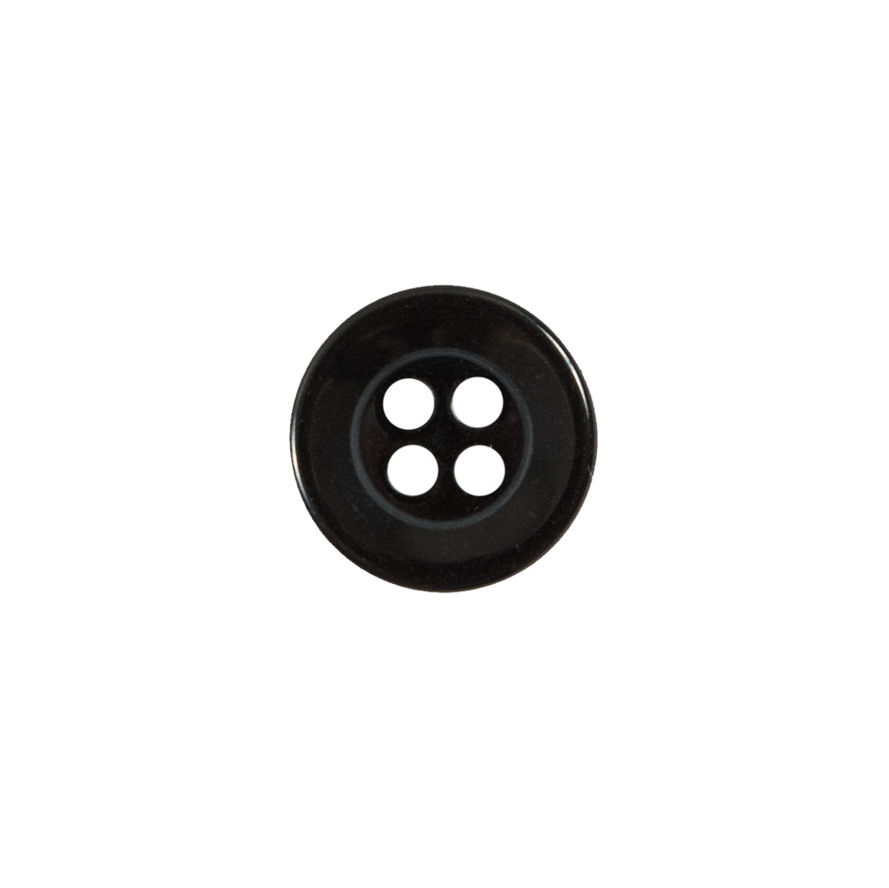 Italian Black 4-Hole Plastic Button - 20L/12mm Italian Black 4-Hole Plastic Button - 20L/12mm