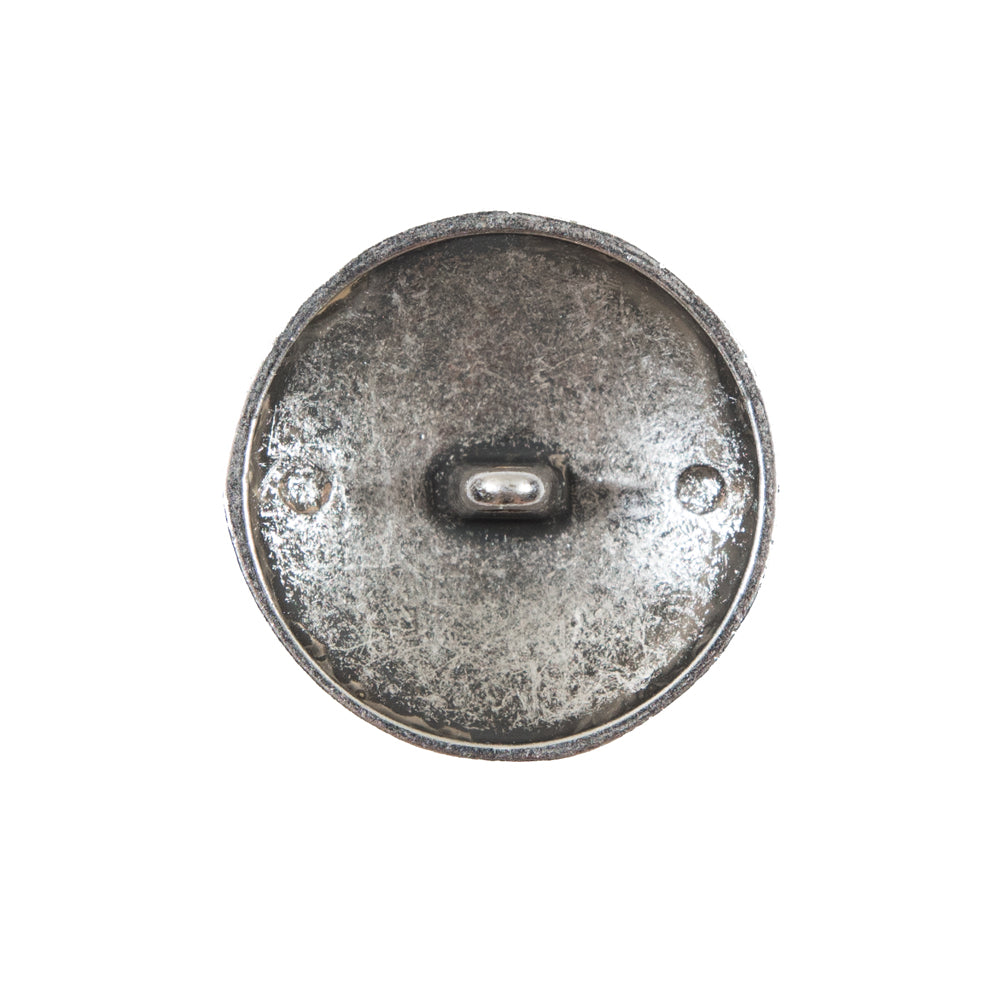 Italian Aqua and Silver Floral Metal Button - 36L/23mm - Detail Italian Aqua and Silver Floral Metal Button - 36L/23mm - Detail