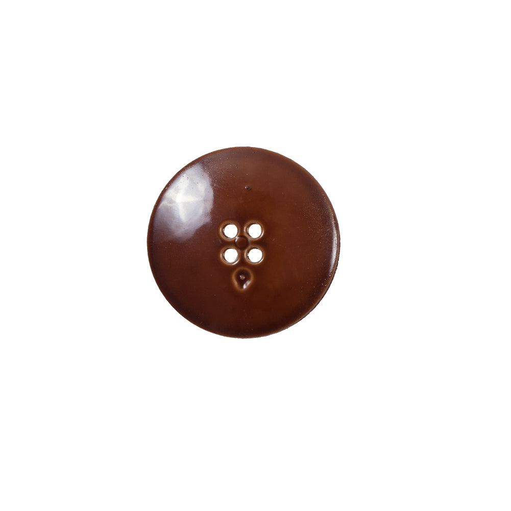 Italian Toffee Brown Textured Button - 24L/15mm Detail Italian Toffee Brown Textured Button - 24L/15mm Detail
