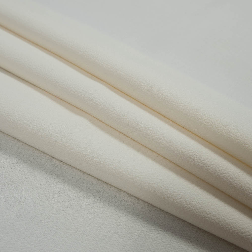 Italian Antique White Virgin Wool Double Crepe Detail Italian Antique White Virgin Wool Double Crepe Detail