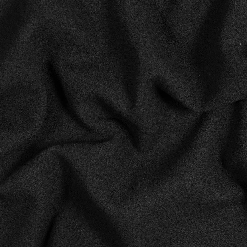 Italian Black Virgin Wool Double Crepe Italian Black Virgin Wool Double Crepe
