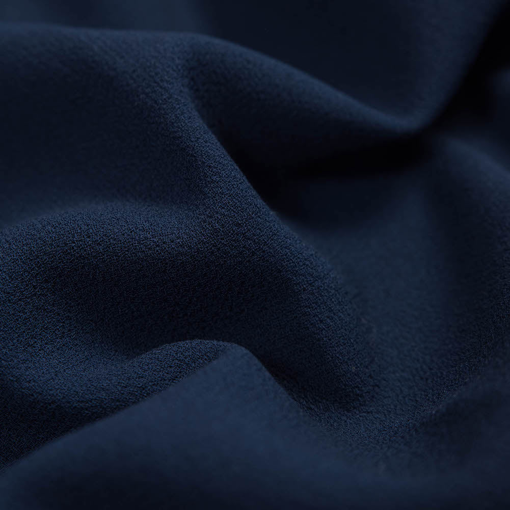 Italian Navy Virgin Wool Double Crepe - Full Italian Navy Virgin Wool Double Crepe - Full
