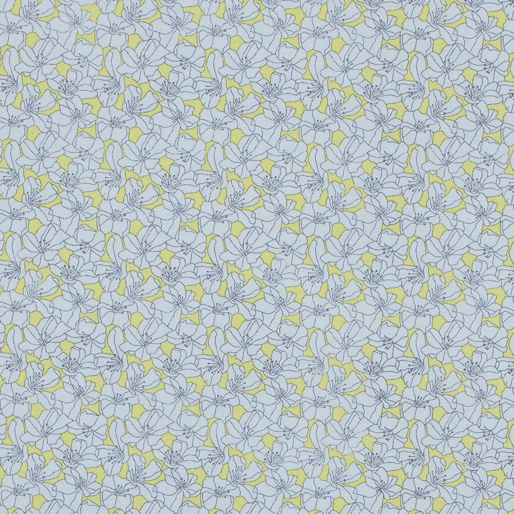 Limelight and White Floral Printed Cotton Poplin Limelight and White Floral Printed Cotton Poplin